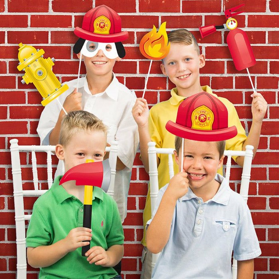 Birthdays * | Creative Converting Flaming Fire Truck Photo Booth Prop (Case Pack Of 60)