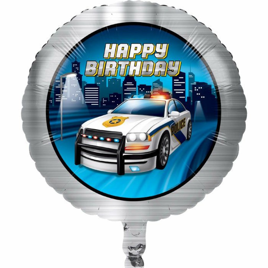 Birthdays * | Creative Converting Kids Birthday Party Themes Police Party Metallic Balloon 18