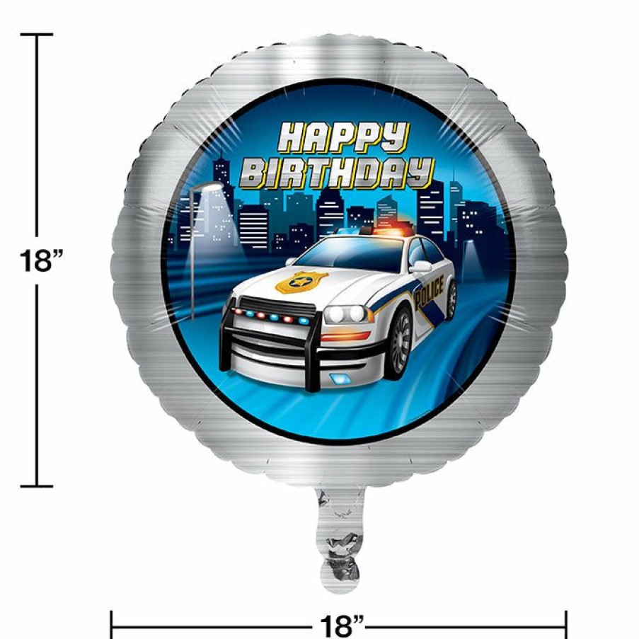 Birthdays * | Creative Converting Kids Birthday Party Themes Police Party Metallic Balloon 18