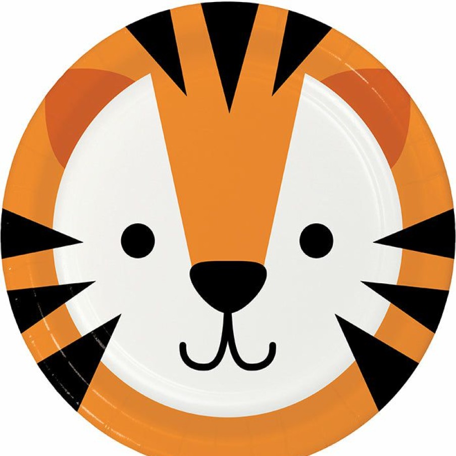 Birthdays * | Creative Converting Animal Faces Dinner Plate, Tiger 8Ct