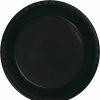 Solid Color Tableware * | Creative Converting Solid Color Tableware Black Plastic Dessert Plates, 20 Ct