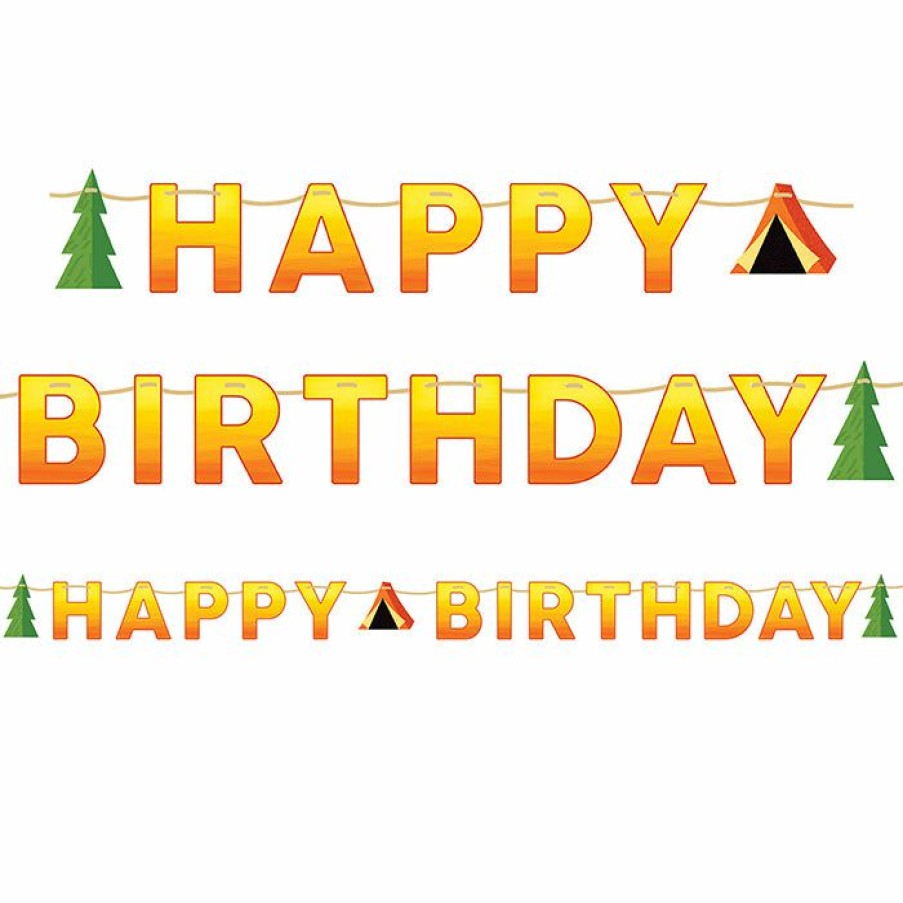 Birthdays * | Creative Converting Kids Birthday Party Themes Camp Out Letter Banner W/Twine