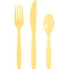 Solid Color Tableware * | Creative Converting Soft Yellow 24Ct Assorted Cutlery (24/Pkg)