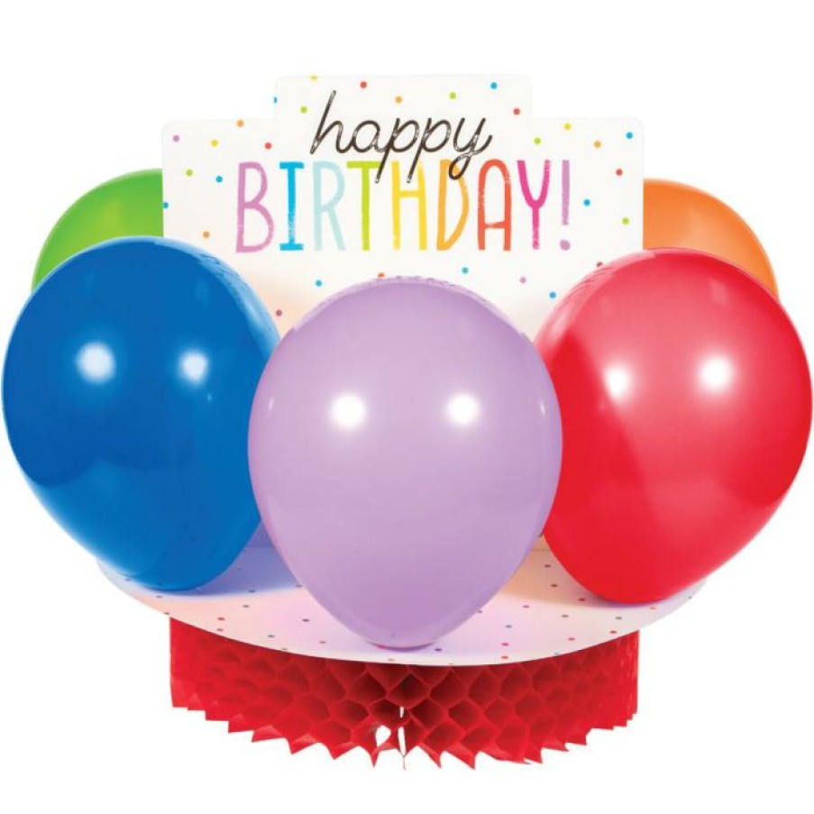 Birthdays * | Creative Converting Adult Birthday Party Themes Balloon Bash Centerpiece Hc W/ Latex Balloons 1Ct