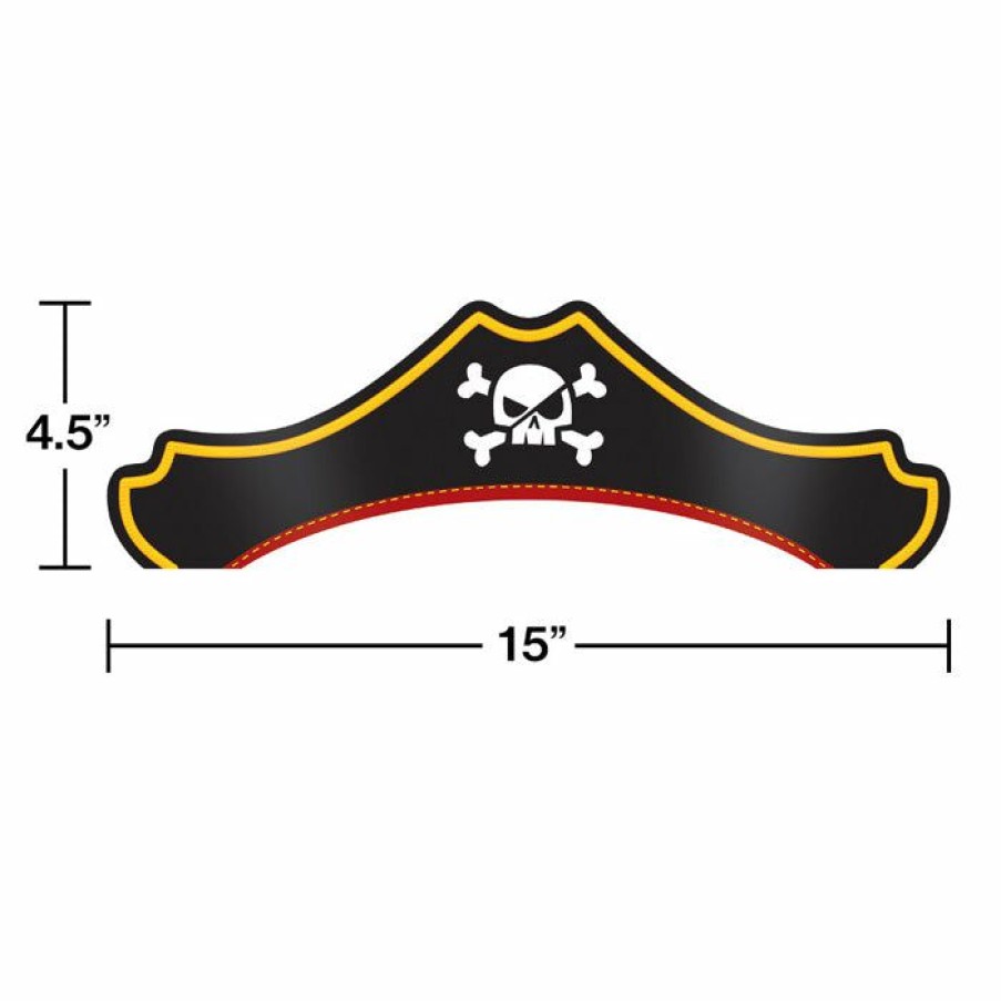 Birthdays * | Creative Converting Pirate Treasure Party Hats, 8 Ct Kids Birthday Party Themes