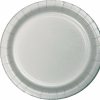 Solid Color Tableware * | Creative Converting Shimmering Silver Paper Plates, 24 Ct Solid Color Tableware