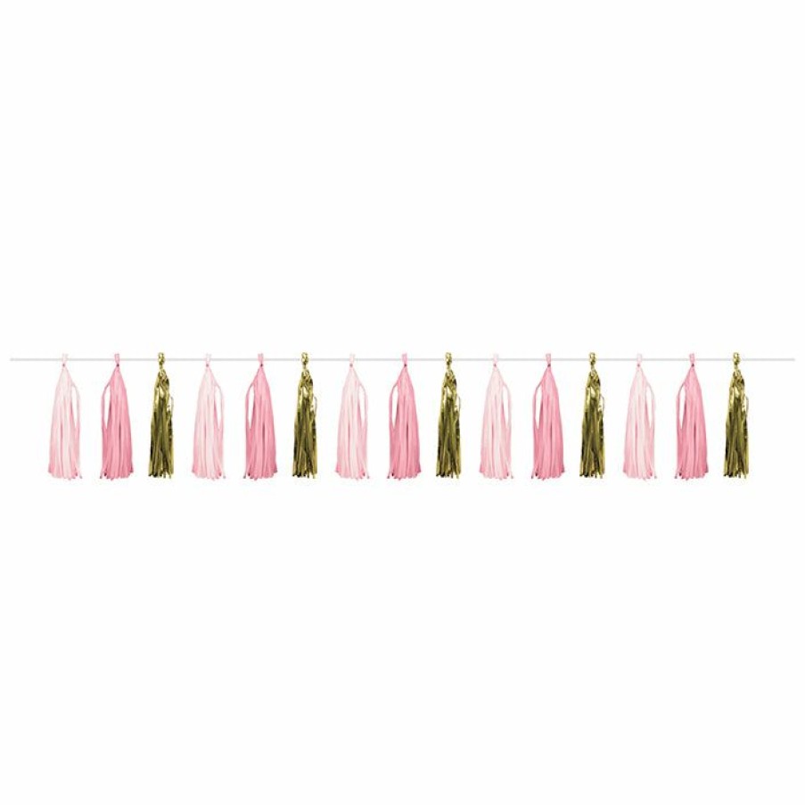 Birthdays * | Creative Converting 1St Birthday Party Themes Pink Gold Celebration Tassel Garland, Pink/Gold