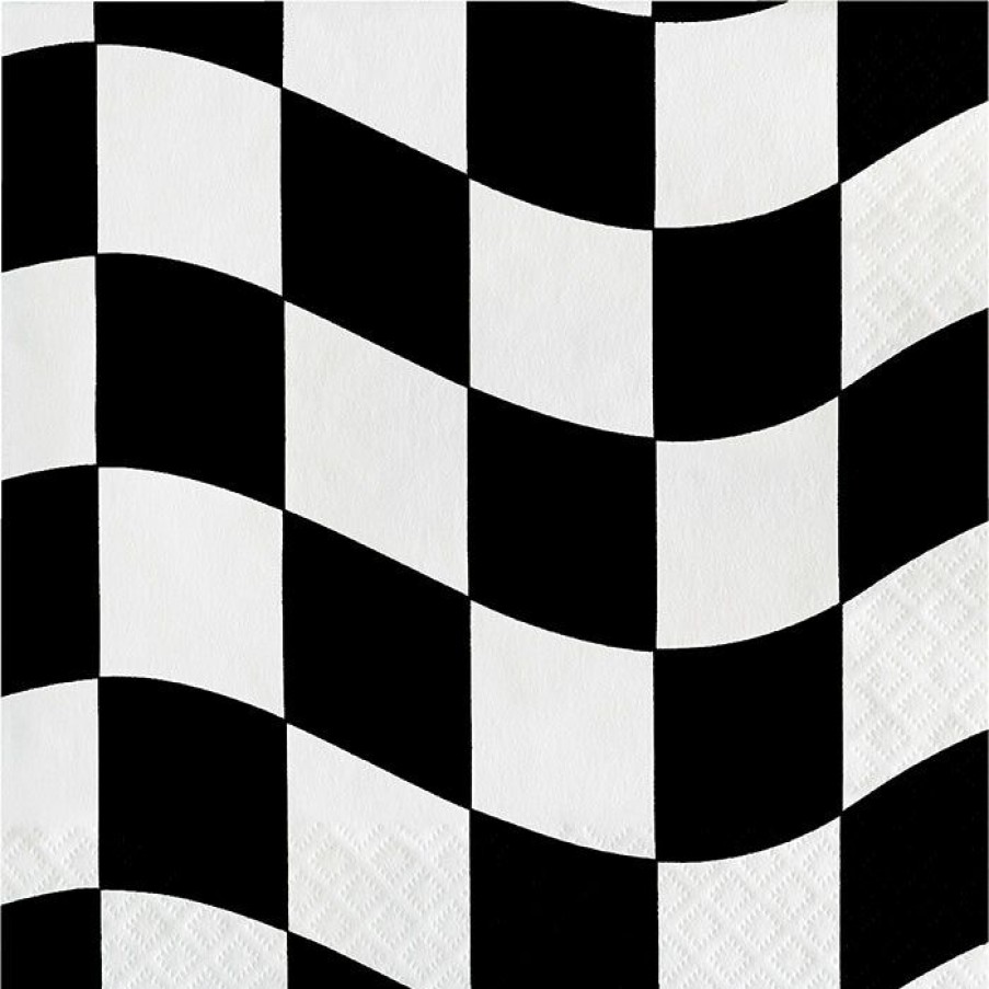 Sports * | Creative Converting Racing Theme Party Decorations Black And White Check Napkins, 18 Ct