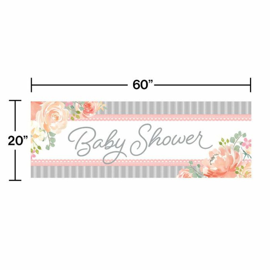 Baby Showers * | Creative Converting Farmhouse Floral Giant Party Banner Baby Shower (6/Case)