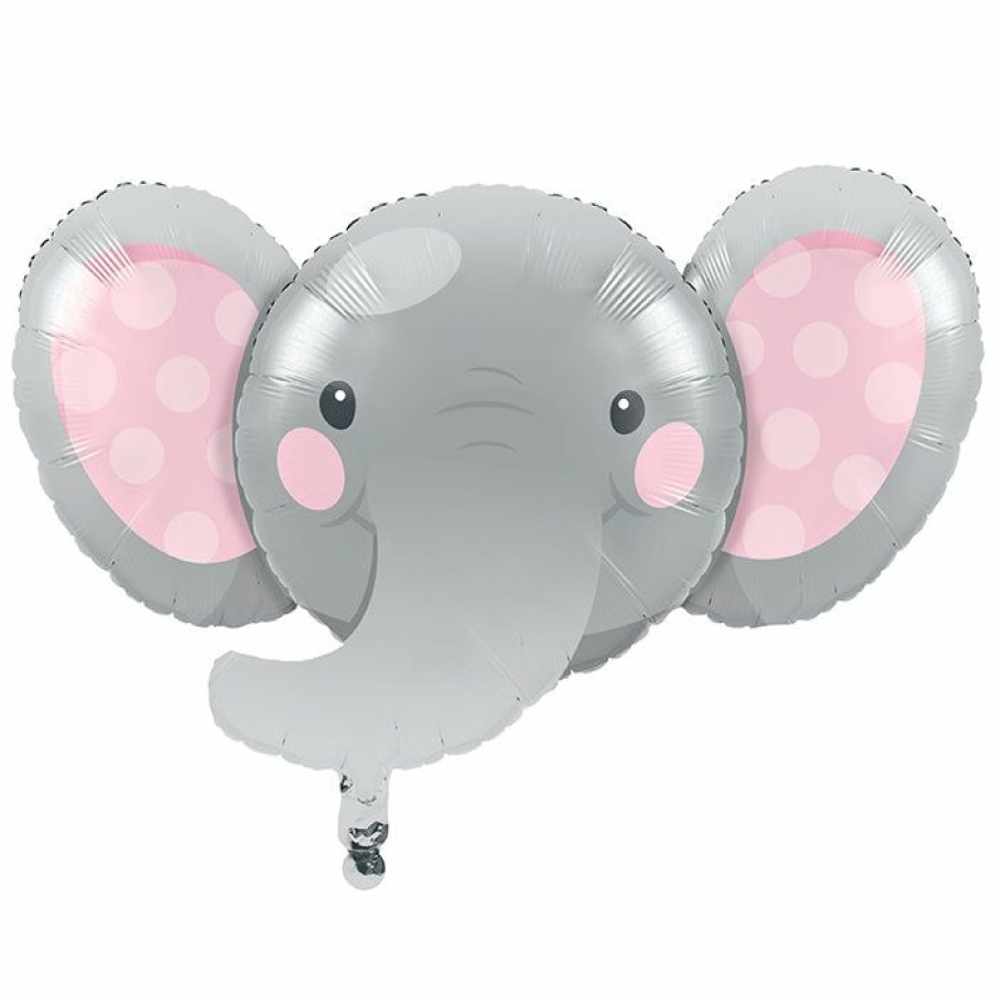 Birthdays * | Creative Converting Kids Birthday Party Themes Enchanting Elephants Girl Metallic Balloon