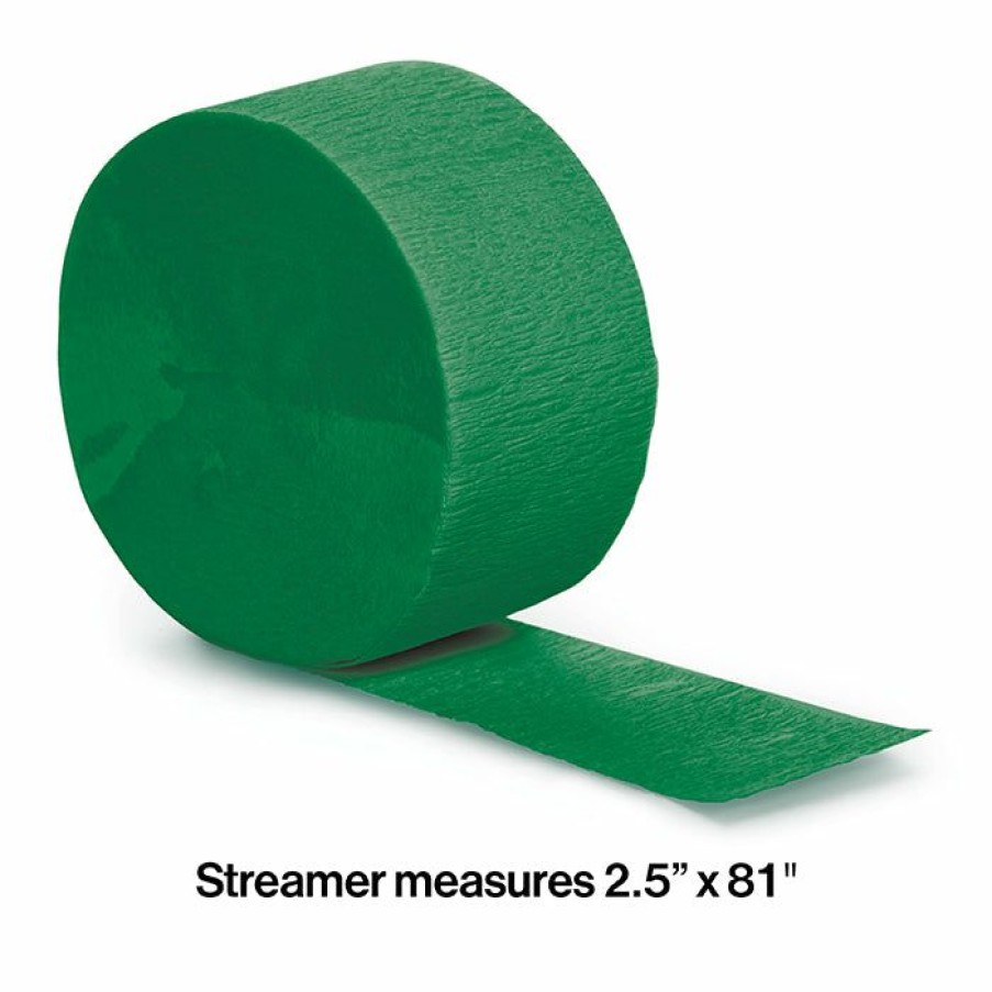 Solid Color Tableware * | Creative Converting Emerald Green Crepe Streamers 81