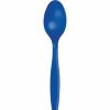 Solid Color Tableware * | Creative Converting Cobalt Blue Plastic Spoons, 50 Ct