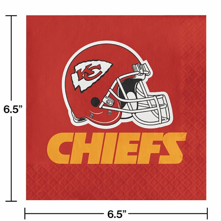 Sports * | Creative Converting Kansas City Chiefs Napkins, 16 Ct Nfl And Football Party Supplies