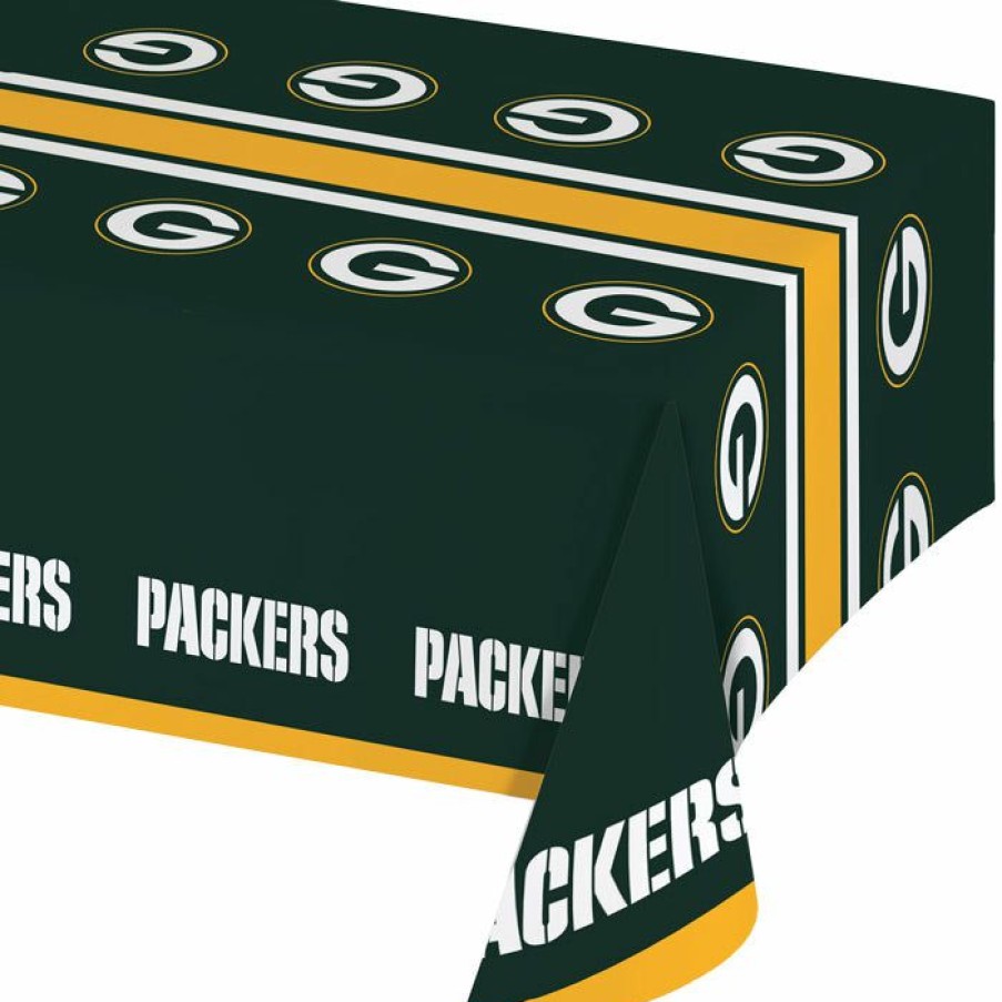 Sports * | Creative Converting Green Bay Packers Plastic Table Cover, 54 X 102