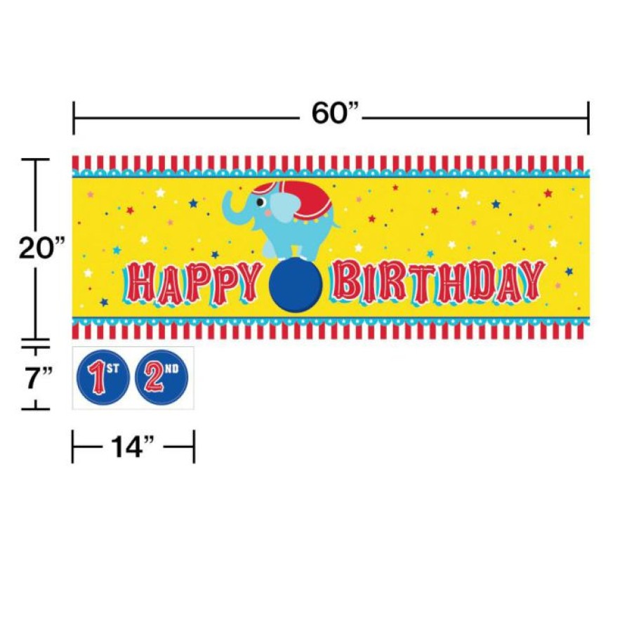 Birthdays * | Creative Converting Circus Party Giant Party Banner With Stickes (6/Case)