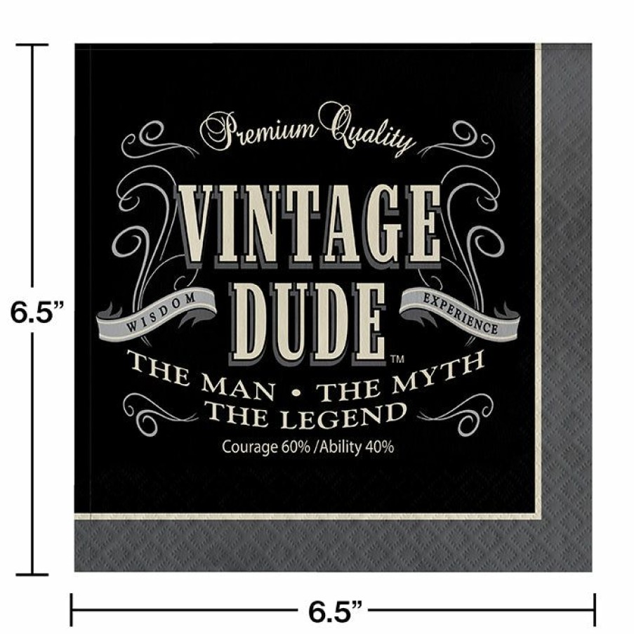 Birthdays * | Creative Converting Vintage Dude Napkins, 16 Ct Adult Birthday Party Themes