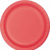 Solid Color Tableware * | Creative Converting Coral Paper Plates, 24 Ct Solid Color Tableware