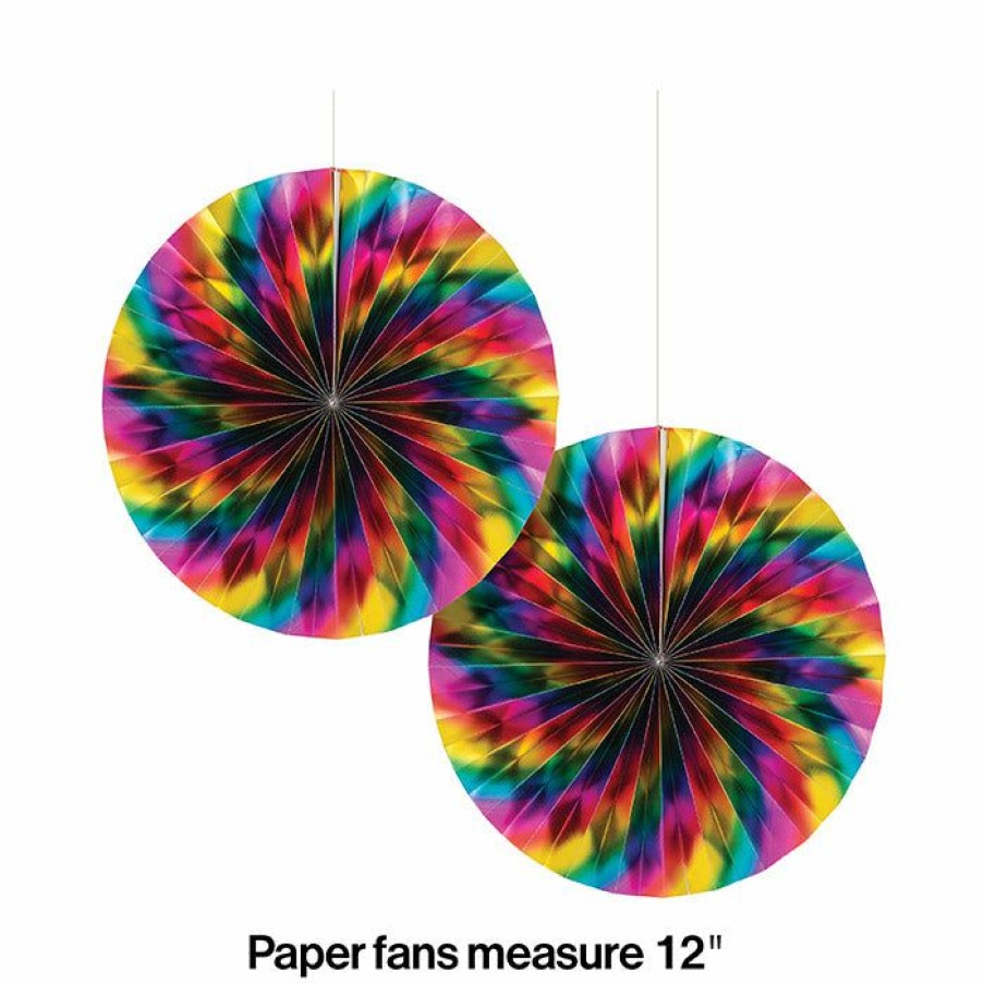 Birthdays * | Creative Converting Rainbow Foil Paper Fans, 2 Ct Kids Birthday Party Themes