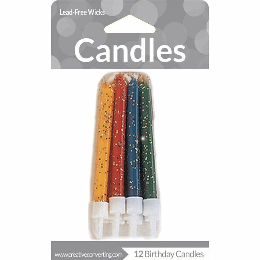 Birthdays * | Creative Converting Assorted Glitter Candles, 12 Ct Birthday Party Candles