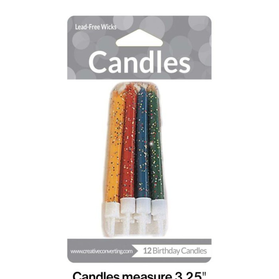 Birthdays * | Creative Converting Assorted Glitter Candles, 12 Ct Birthday Party Candles