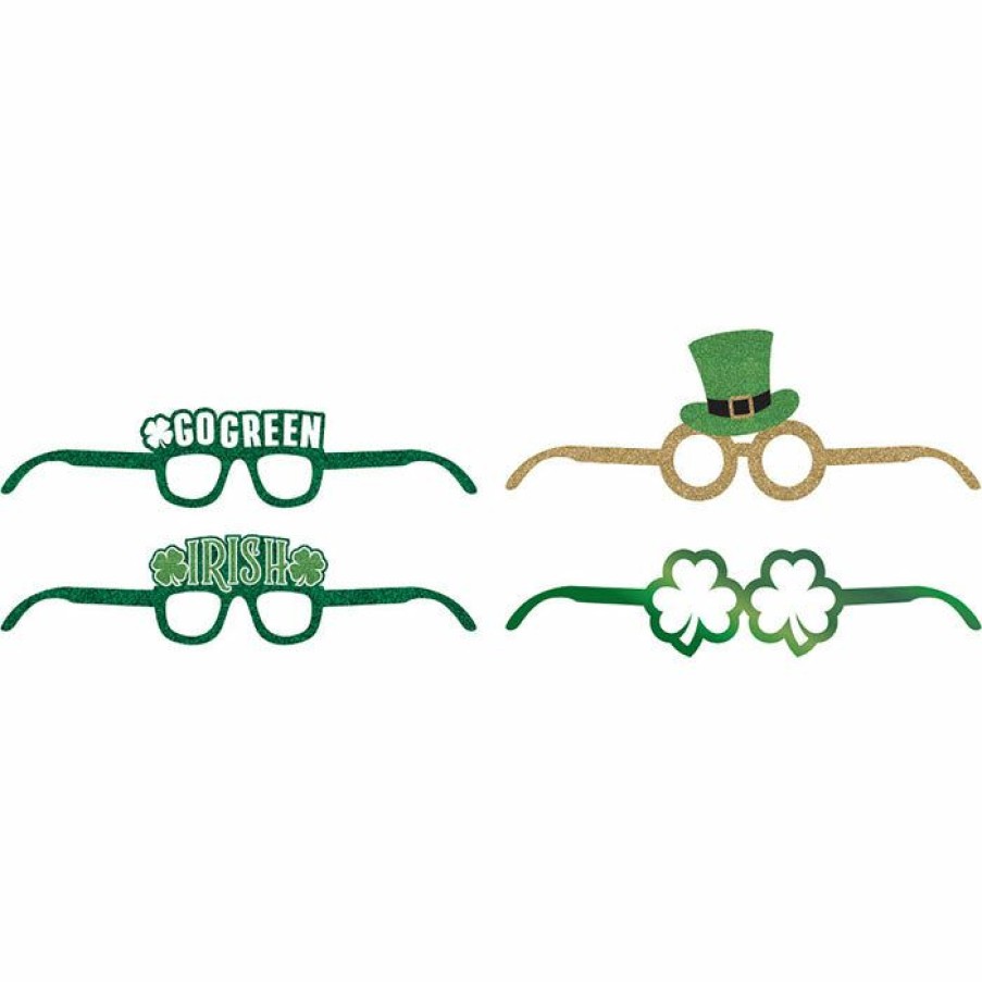 Holidays * | Creative Converting St. Patrick'S Day Deluxe Paper Eyeglasses 24 Ct