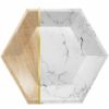 Themed Tableware * | Creative Converting Marble Banquet Plate, 10 Hexagon, Marble, 8 Ct