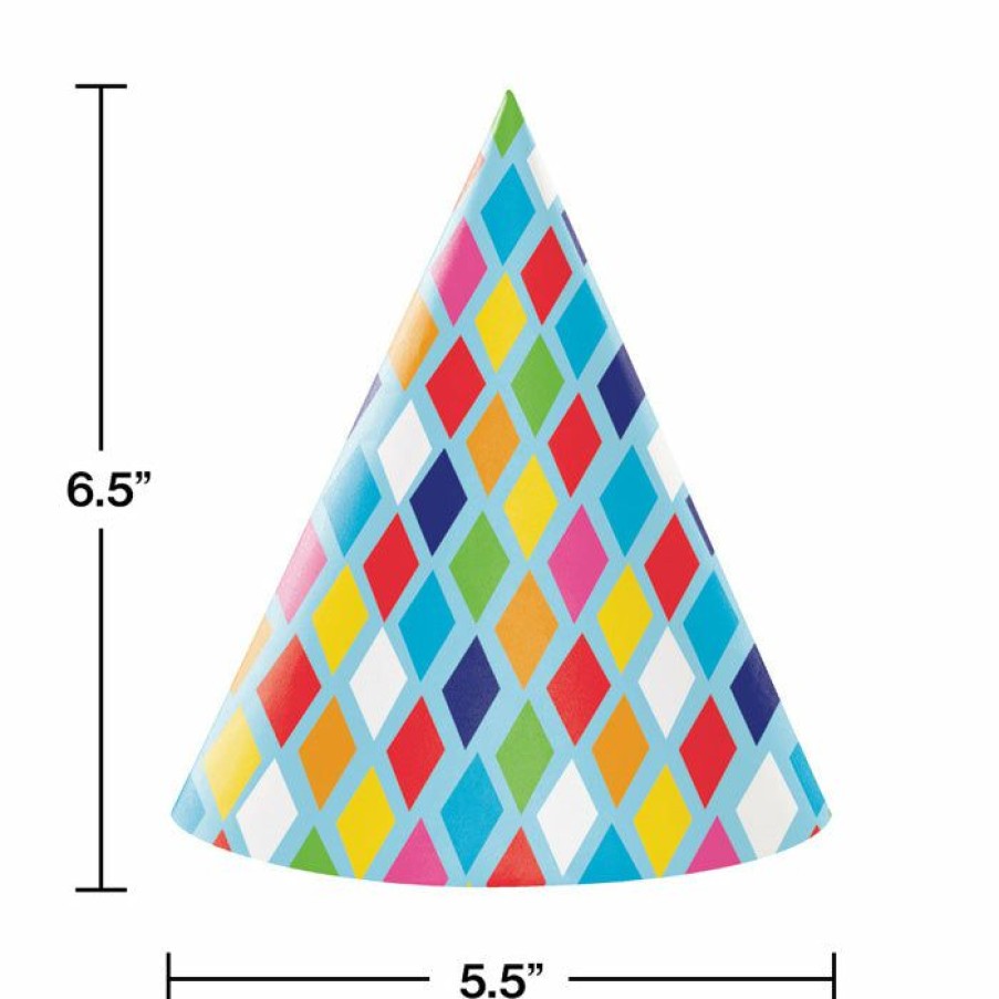 Birthdays * | Creative Converting Bright Birthday Party Hats, 8 Ct