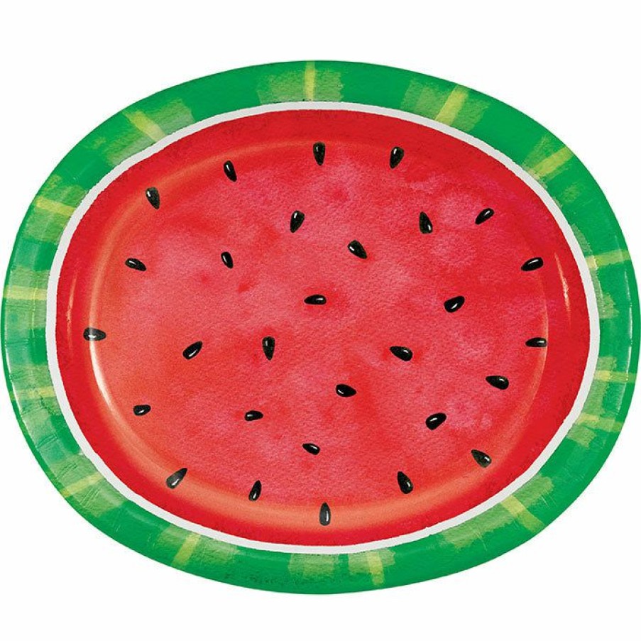 Holidays * | Creative Converting Watermelon Check Oval Platter 8Ct