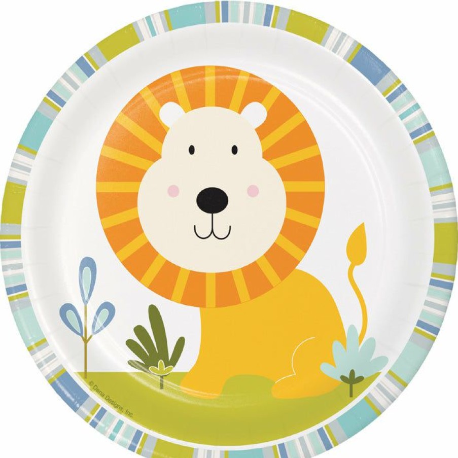 Birthdays * | Creative Converting Happy Jungle Dessert Plates, Lion, 8 Ct