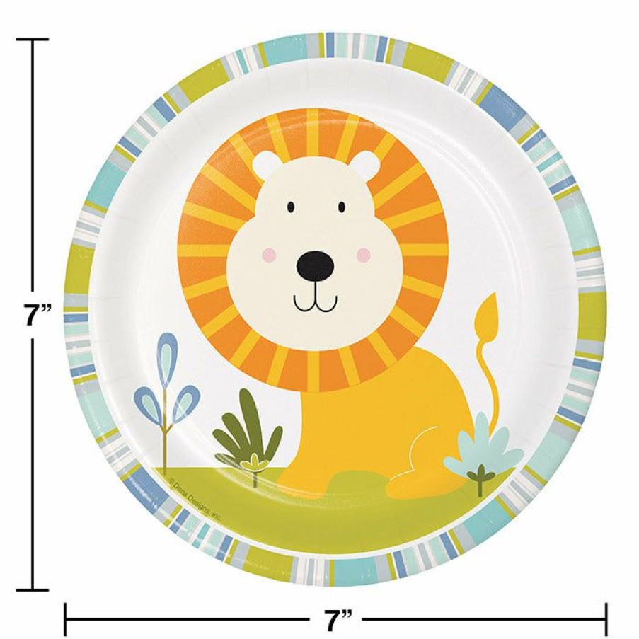 Birthdays * | Creative Converting Happy Jungle Dessert Plates, Lion, 8 Ct