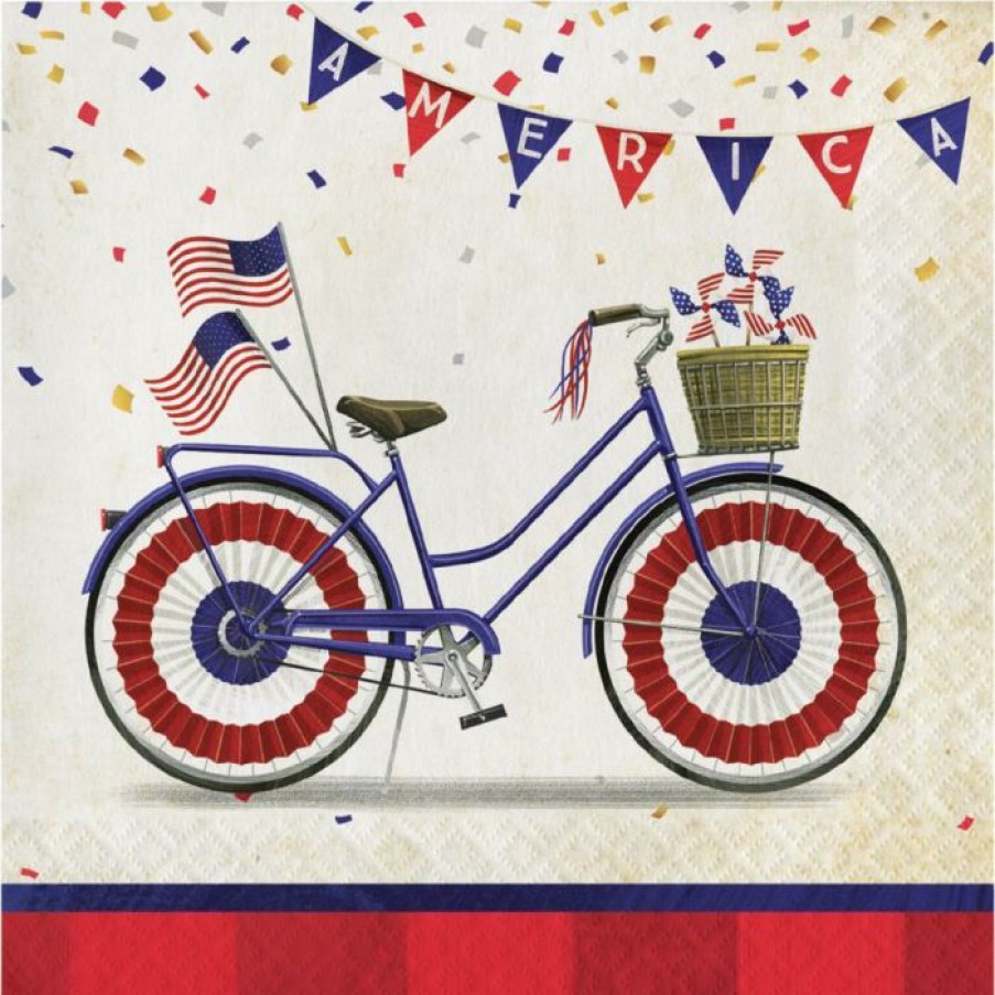 Holidays * | Creative Converting Patriotic Parade Napkins, 16 Ct Patriotic And 4Th Of July Party Decorations