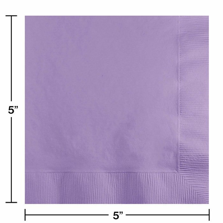 Solid Color Tableware * | Creative Converting Luscious Lavender Beverage Napkin 2Ply, 50 Ct Solid Color Tableware