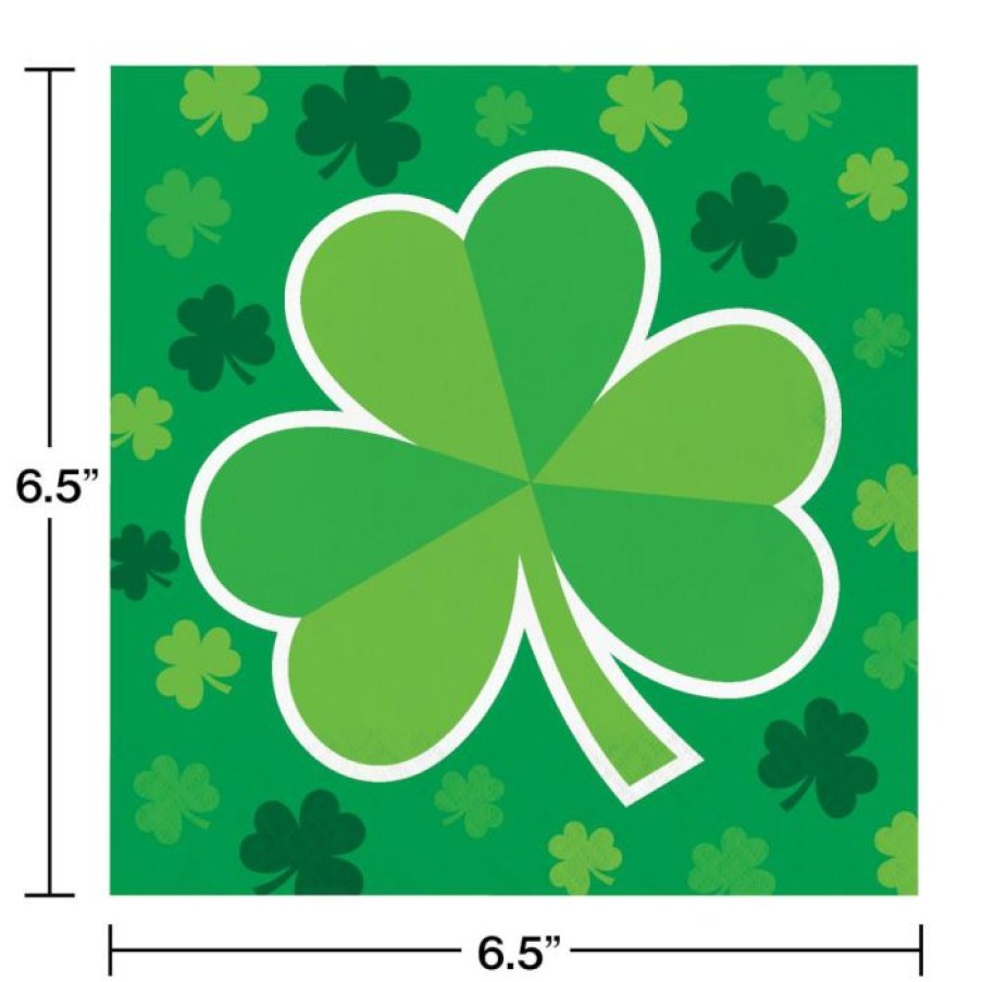 Holidays * | Creative Converting Irish Clover Luncheon Napkin (16/Pkg)