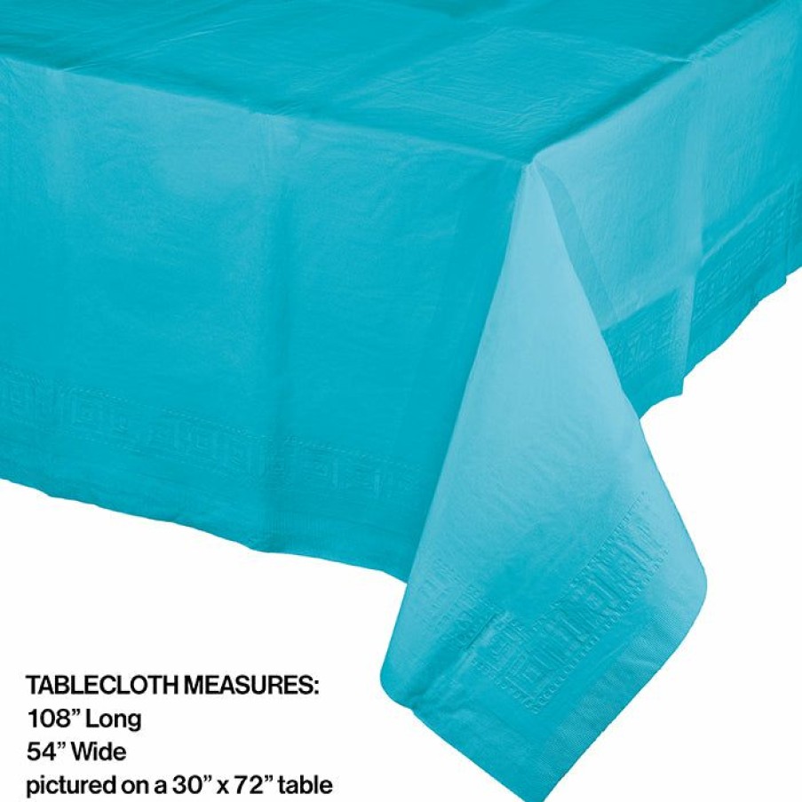 Solid Color Tableware * | Creative Converting Bermuda Blue Tablecover 54 X 108 Polylined Tissue