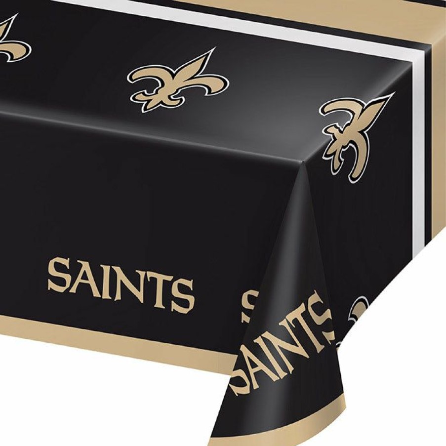 Sports * | Creative Converting New Orleans Saints Plastic Table Cover, 54 X 102 Nfl And Football Party Supplies