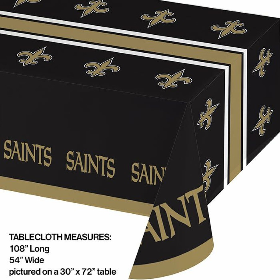 Sports * | Creative Converting New Orleans Saints Plastic Table Cover, 54 X 102 Nfl And Football Party Supplies