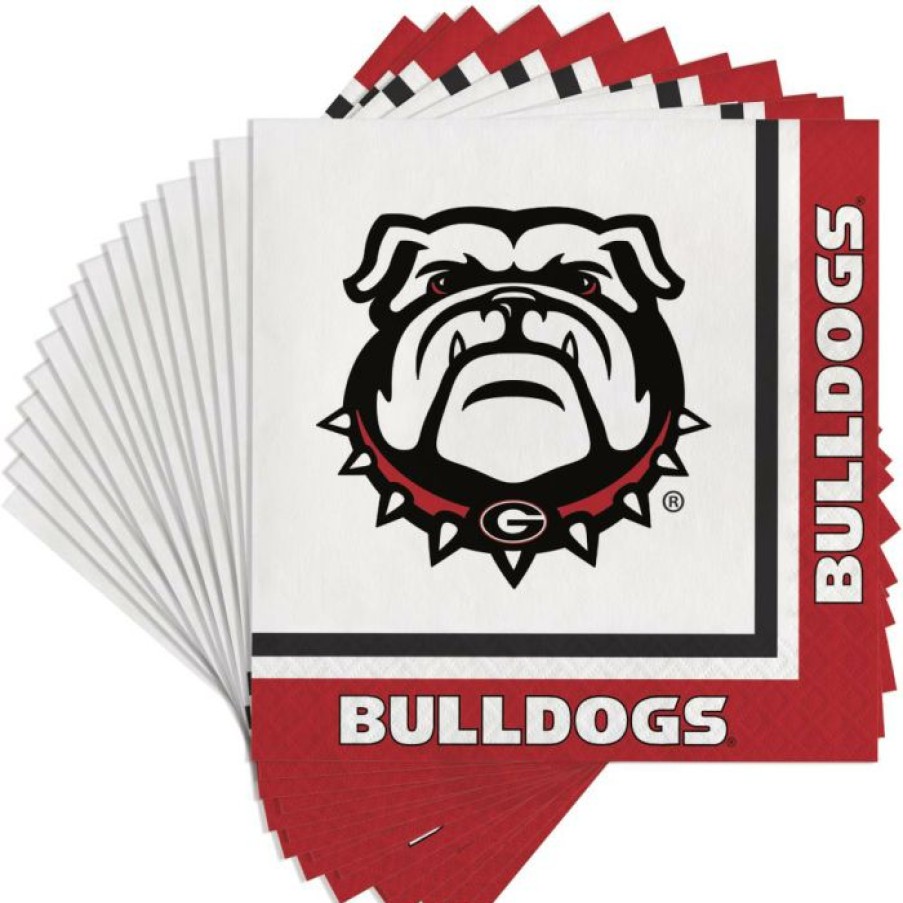 Sports * | Creative Converting University Of Georgia Napkins, 20 Ct Ncaa College Themed Party Decorations