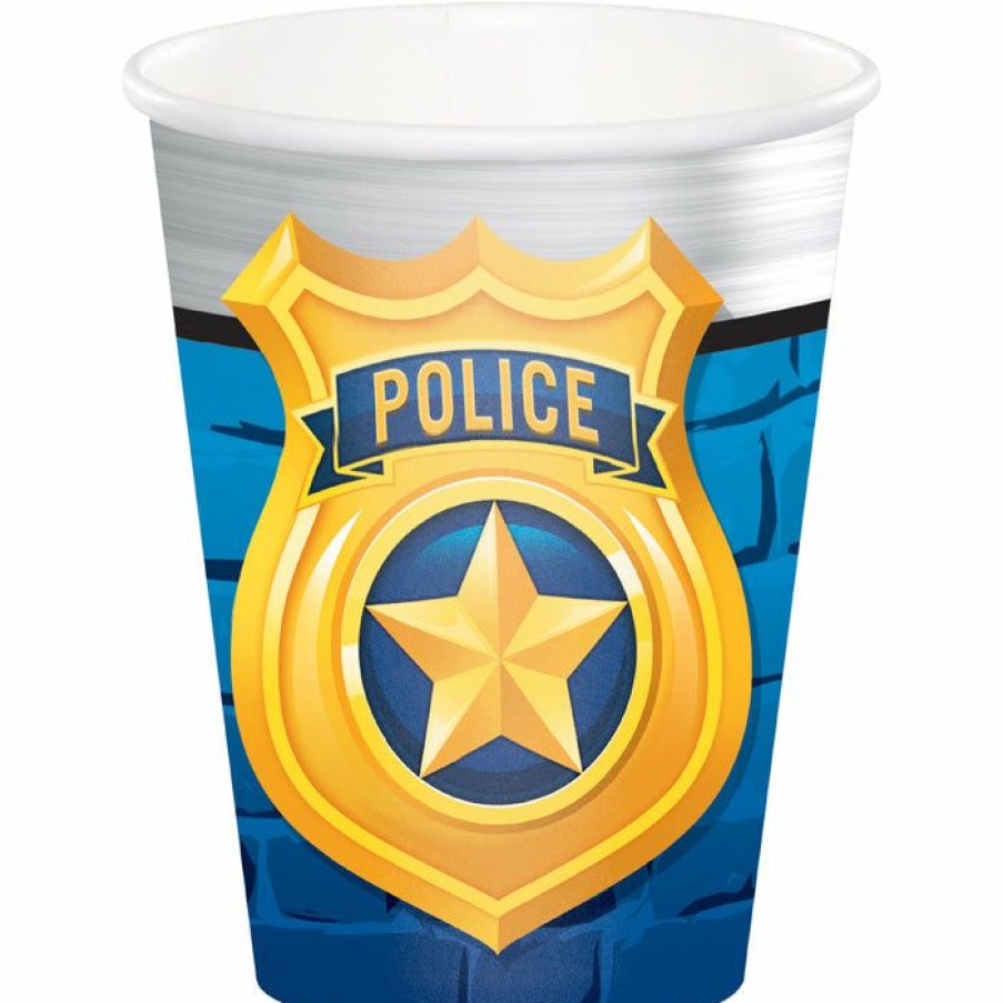 Birthdays * | Creative Converting Police Party Hot/Cold Paper Paper Cups 9 Oz., 8 Ct Kids Birthday Party Themes