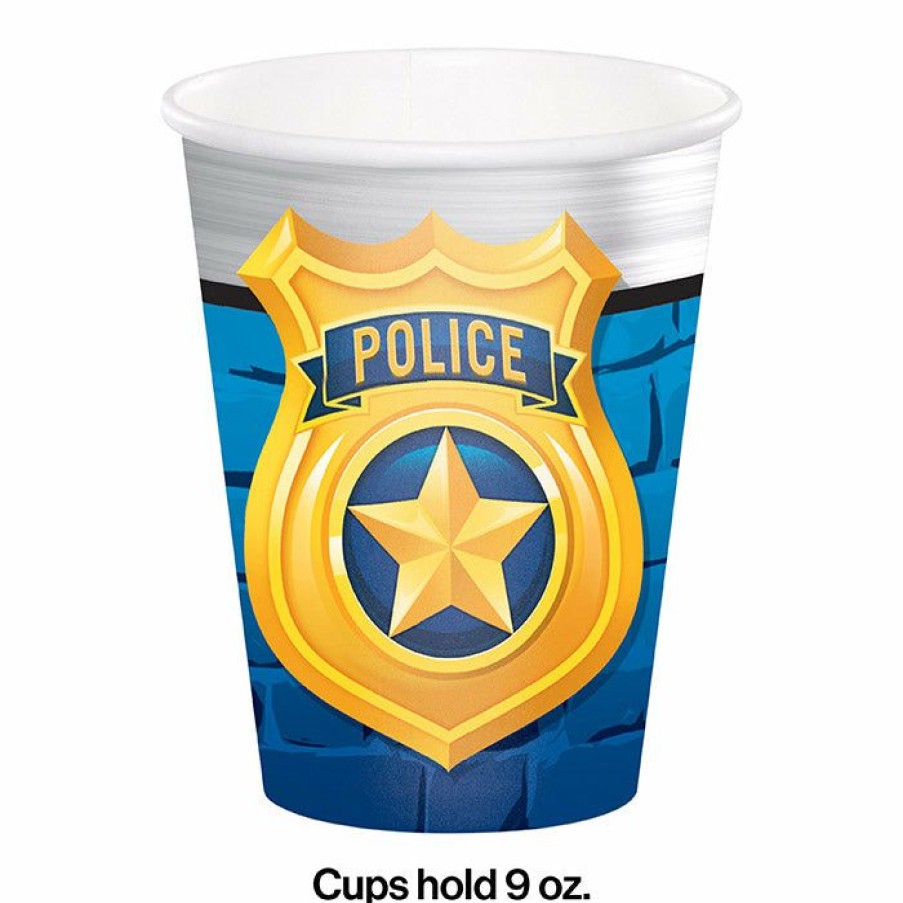 Birthdays * | Creative Converting Police Party Hot/Cold Paper Paper Cups 9 Oz., 8 Ct Kids Birthday Party Themes