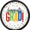 Graduation Party Supplies * | Creative Converting Colorful Grad Dessert Plate (8/Pkg)