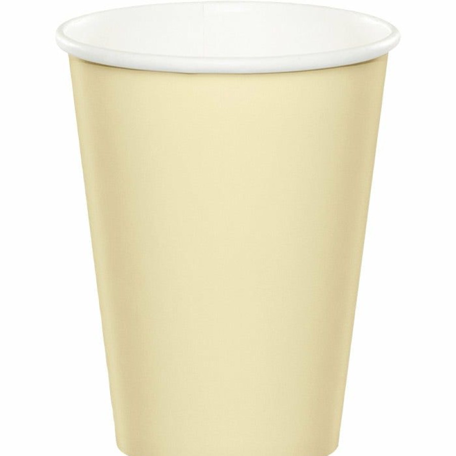 Solid Color Tableware * | Creative Converting Ivory Hot/Cold Paper Cups 9 Oz., 24 Ct Solid Color Tableware