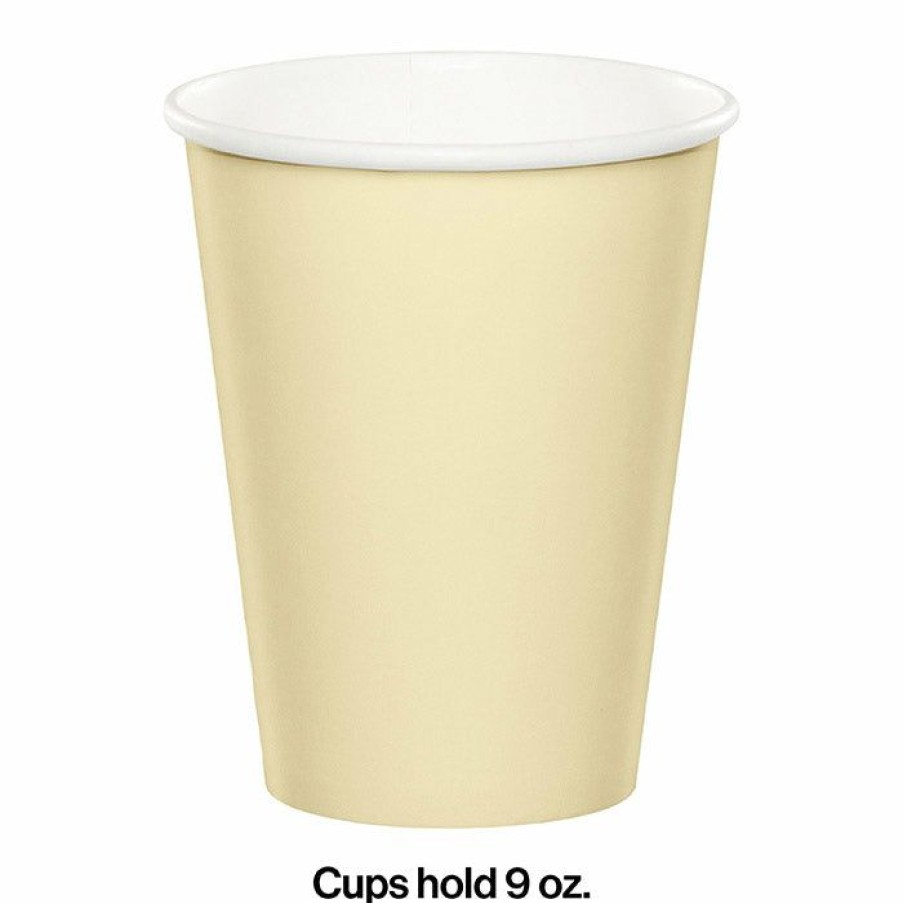 Solid Color Tableware * | Creative Converting Ivory Hot/Cold Paper Cups 9 Oz., 24 Ct Solid Color Tableware