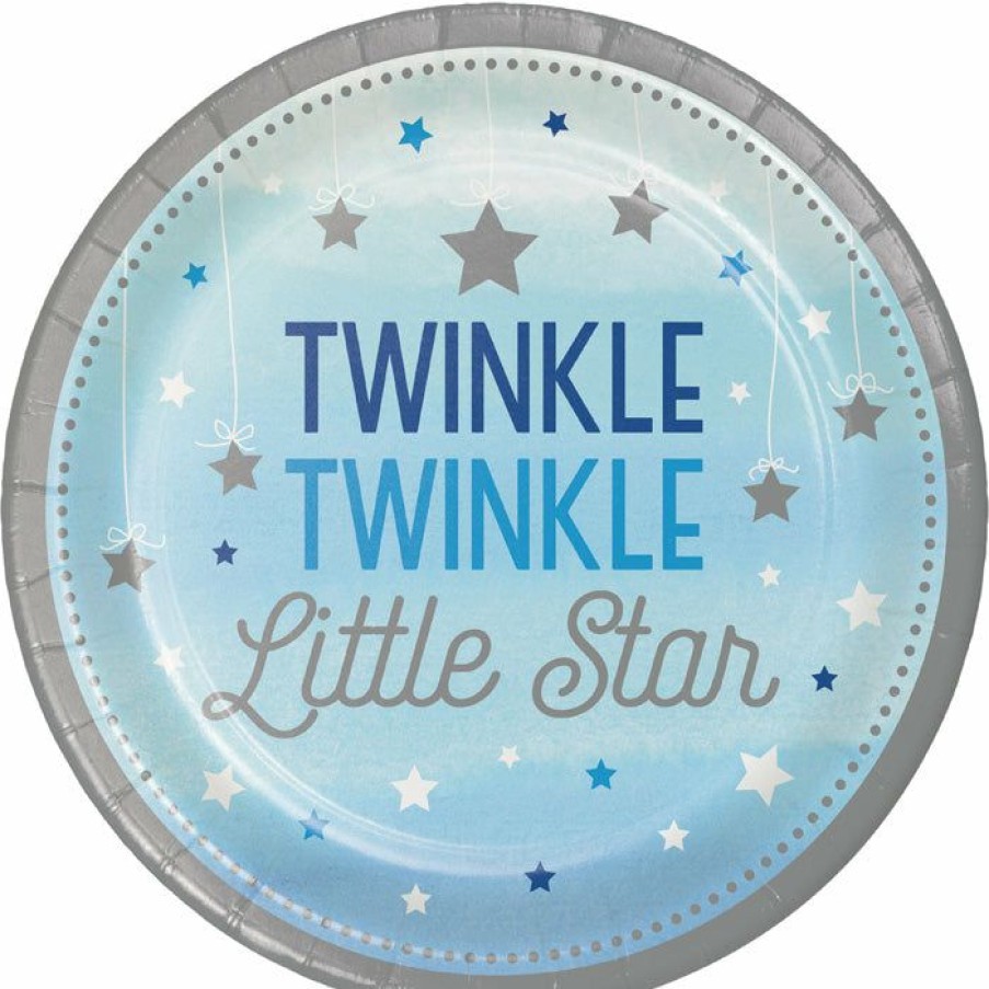 Birthdays * | Creative Converting One Little Star Boy Dessert Plates, 8 Ct