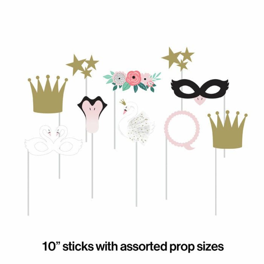 Birthdays * | Creative Converting Stylish Swan Photo Booth Props 60 Ct Kids Birthday Party Themes