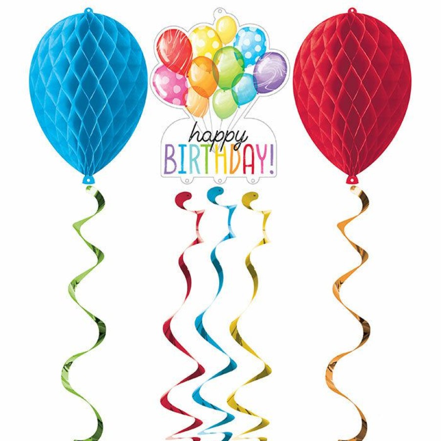 Birthdays * | Creative Converting Adult Birthday Party Themes Balloon Bash Hanging Decor W/ Hc And Danglers 3Ct