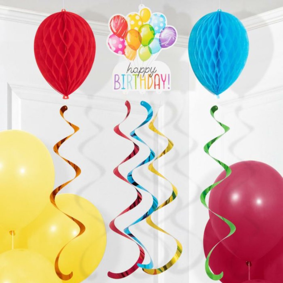 Birthdays * | Creative Converting Adult Birthday Party Themes Balloon Bash Hanging Decor W/ Hc And Danglers 3Ct