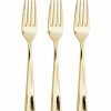 Solid Color Tableware * | Creative Converting Forks Only, Metallic Gold, 24 Ct