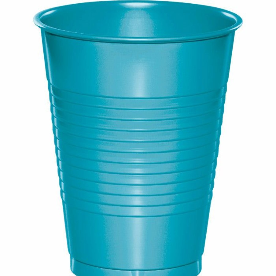 Solid Color Tableware * | Creative Converting Bermuda Blue Plastic Cups, 20 Ct Solid Color Tableware