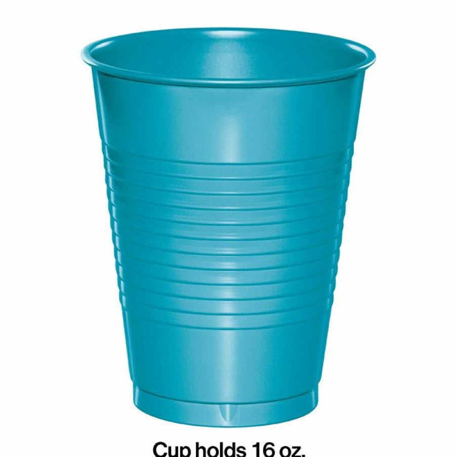 Solid Color Tableware * | Creative Converting Bermuda Blue Plastic Cups, 20 Ct Solid Color Tableware