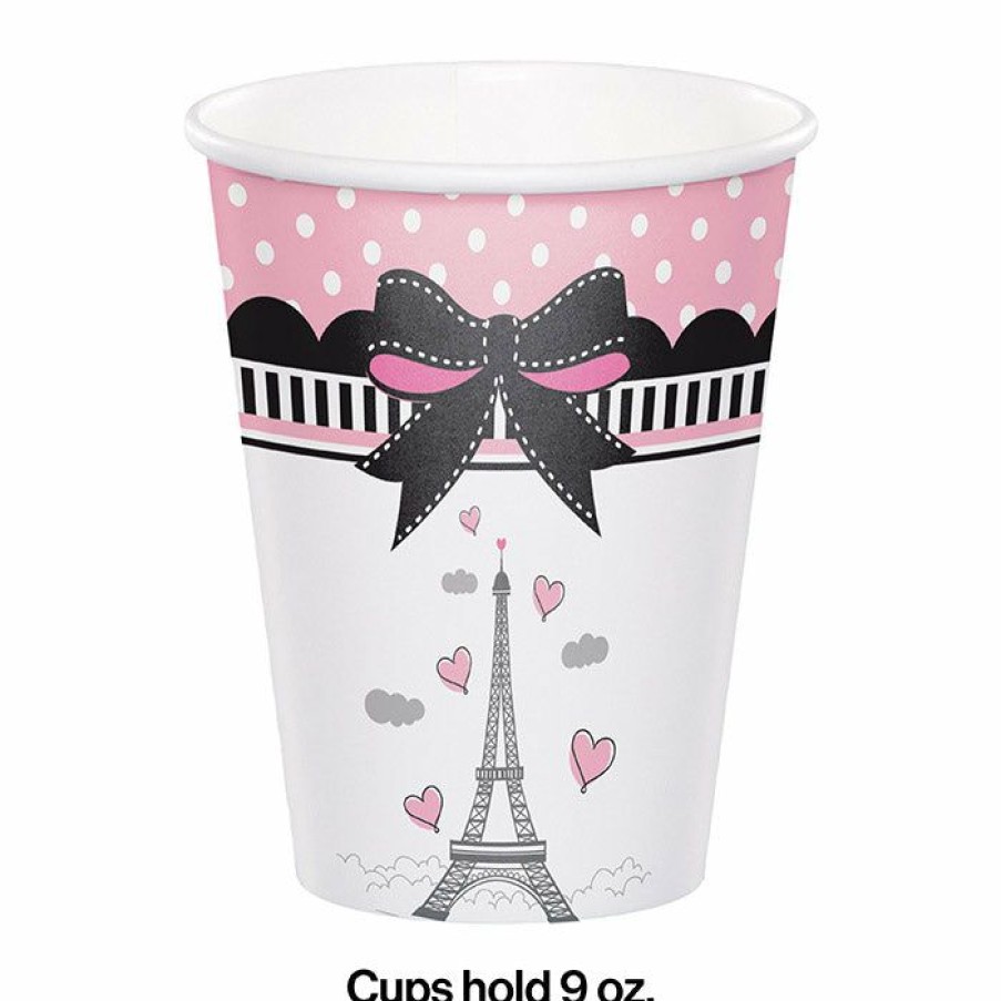 Birthdays * | Creative Converting Party In Paris Hot/Cold Paper Paper Cups 9 Oz., 8 Ct Kids Birthday Party Themes